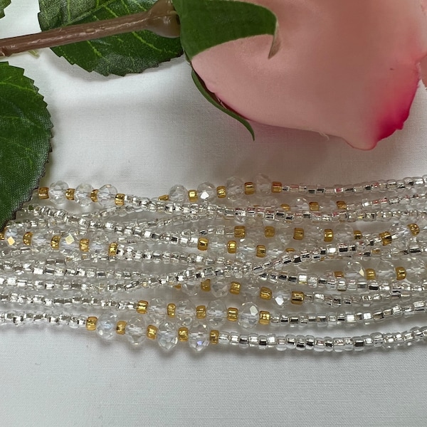 Silver and diamond sparkle Waist Beads