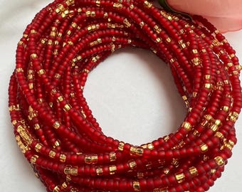 Red & Gold  African Waist beads