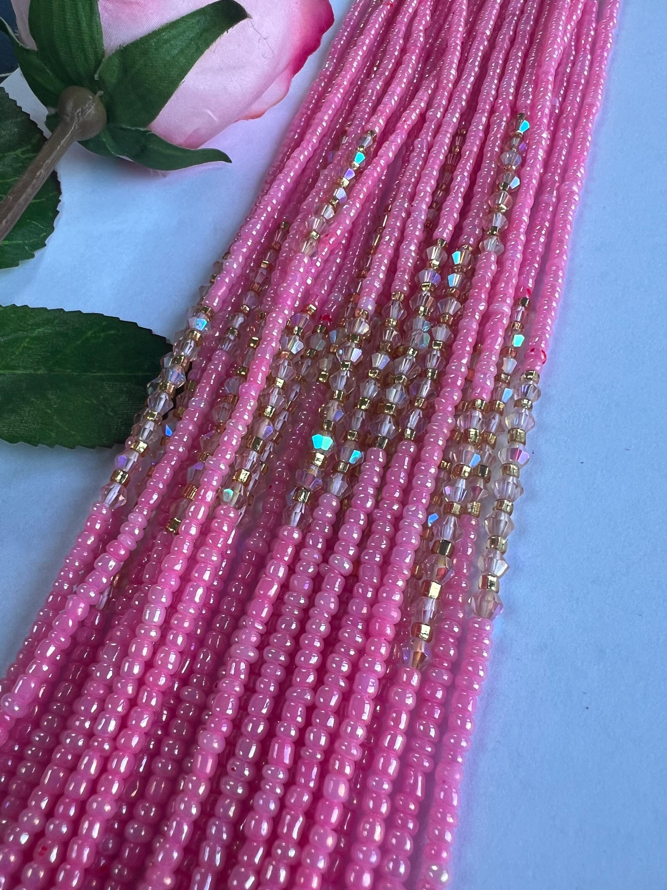 Beaded PINK SATIN BELT s/m fit Pink Rhinestone Belt - Etsy main image 2