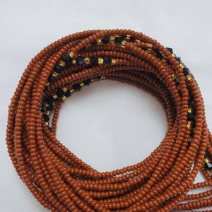 Brown African waist beads