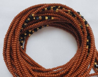 Brown African waist beads