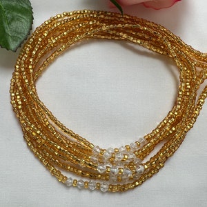 Gold and sparkly diamond look waist beads image 3