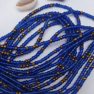 Blue and Metallic Waist Beads