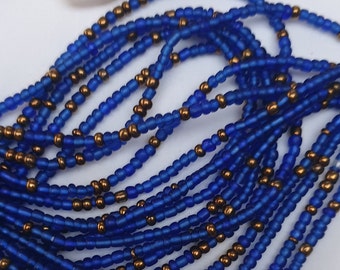 Blue and Metallic Waist Beads