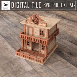 Western Dice Tower Svg - Wild West Saloon Style Dice Roller - Laser Cut File for Glowforge, Cricut - Digital Download
