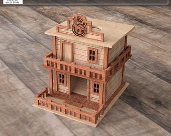 Western Dice Tower Svg - Wild West Saloon Style Dice Roller - Laser Cut File for Glowforge, Cricut - Digital Download