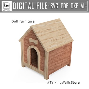 Digital product. Miniature DollDoghouse for 1/6 Scale Dollhouse Furniture.