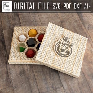 Dnd Dice Box Svg File - Laser Cut Dice Storage for Tabletop Games - Glowforge, Cricut - Digital Download DXF PDF AI