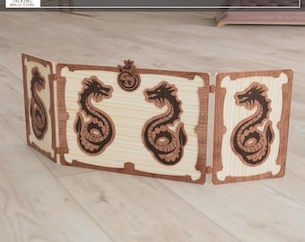 Laser Cut Dungeon Master Leinwand Vorlage - Drachen. Digitaler Download 3 mm, 3,2 mm, 4 mm. Laserschnittdateien SVG, PDF, AI, dxf