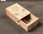 Tarot Card Box SVG – Wooden Tarot Deck Case for Laser Cut – Custom Deck Box, Tarot Storage, Engraved Spiritual Design, Digital Download
