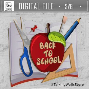 Clipboard Interchangeable Seasonal Door INSERT &quot;Back to School&quot; Hanger Teacher Sign SVG Holiday Porch Laser Ready Glowforge SVG
