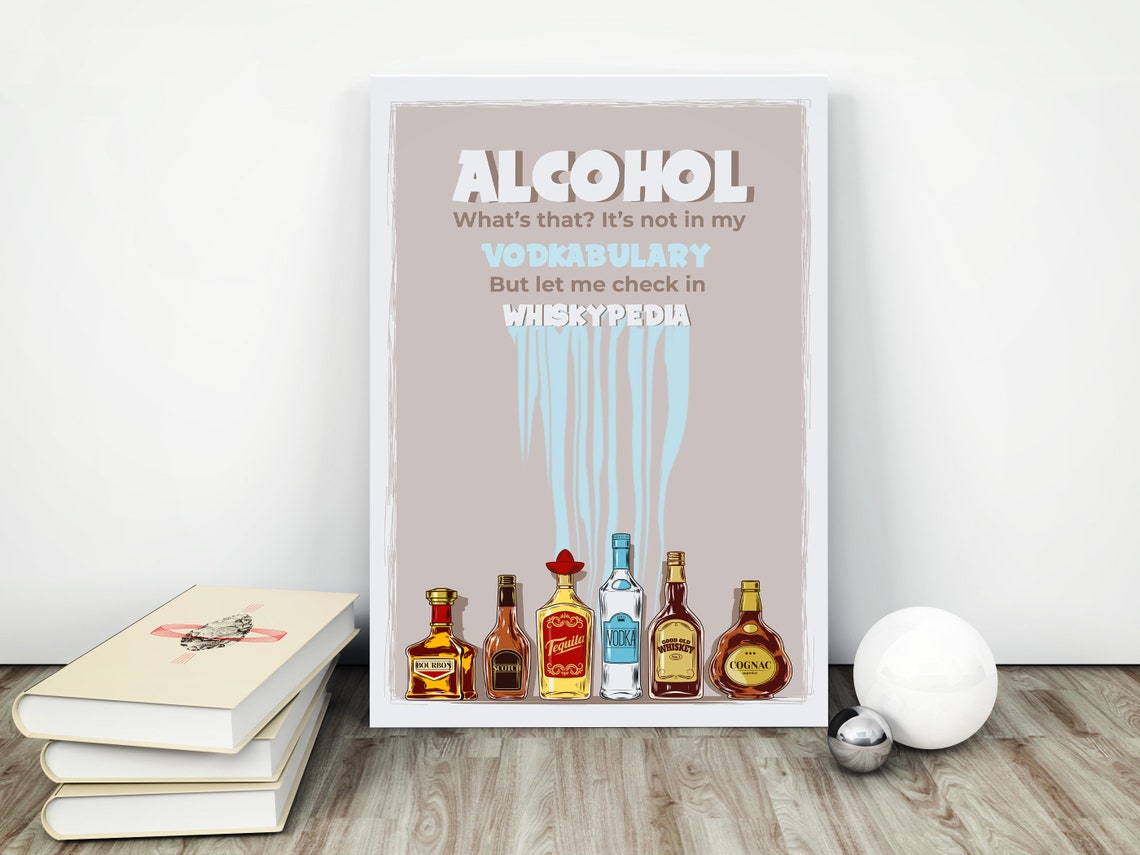 Alcohol Lover Humorous quote Funny phrase Alcohol lover Etsy