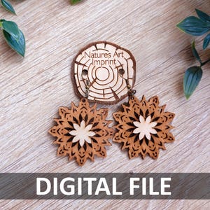 Flower Earrings SVG – Boho Floral Earring Template – Laser Cut Design for Cricut & Glowforge