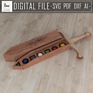 Würfelkasten.  Digitales Produkt. 3mm, 3,2mm Durchmesser. Laserschnittdateien SVG, PDF, AI, dxf