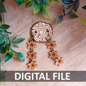 Flower Earrings SVG – Boho Floral Earring Template – Laser Cut Design for Cricut & Glowforge