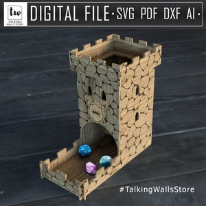 Würfelturm. Digitales Produkt. 3mm, 3,2mm, 4mm, 4,5mm. Laserschnittdateien SVG, PDF, AI, dxf