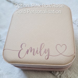 Personalised jewellery box, custom jewellery box, mini, travel, birthday gift for her, bridesmaid,wedding,bride,minimalist gift, bridal image 10