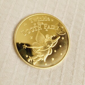 Golden Commemorative Coins For Lost Teeth Tooth Fairy Coins For Kids - 6-Pack Golden Commemorative Coins With Plastic Cases Tooth Fairy Coins For Boys