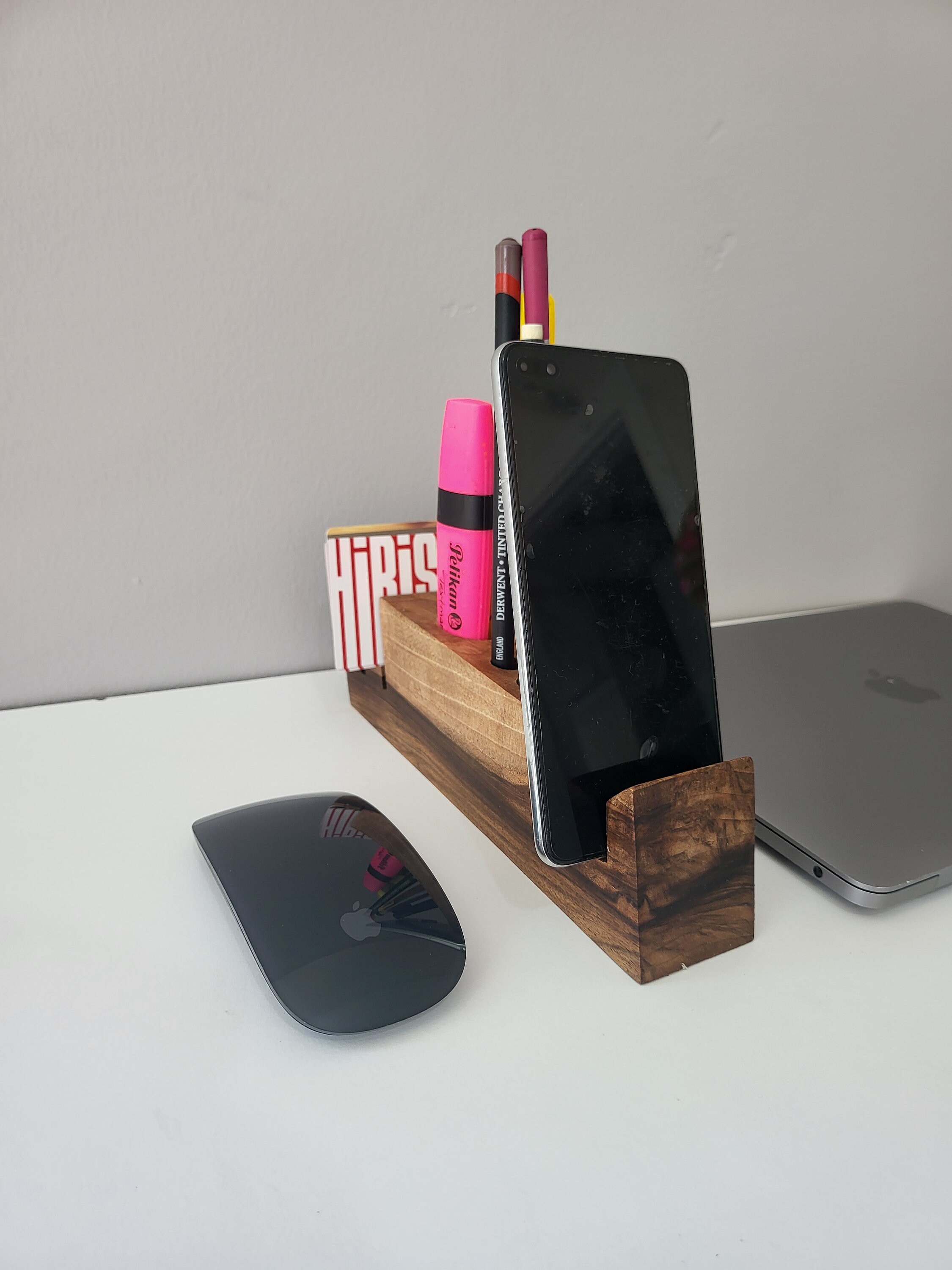 Walnut Pen Holder, Wood Desk Organizer. Wooden Pencil Holder, Wood Desk