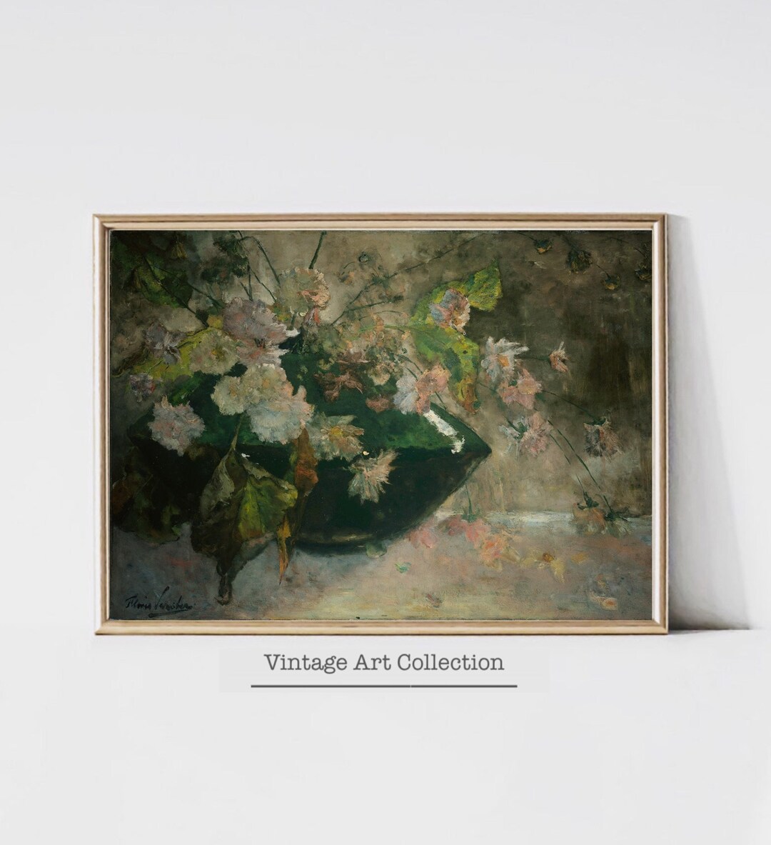 Printable Still Life Eclectic Flower Oil Painting, Digital Large Wall ...