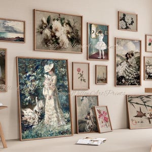 母の日ギフト、印刷可能なヴィンテージ デジタルプリント 250 枚セット、母と子の絵画、お母さんへのギフト ウォール アート、デジタル ダウンロード、お母さんへのギフト