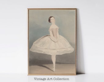 PRINTABLE Vintage Nursery Art | Digital Ballerina Pastel Watercolor Girls Room Wall Decor | Downloadable Digital Art Print | 5-182