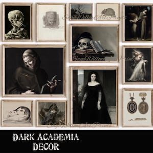 Dark Academia Decor, Mega Bundle Set 400 Prints, Vintage Moody Goth Dark Printable Gallery Wall Art Cottagecore Painting, Digital Download