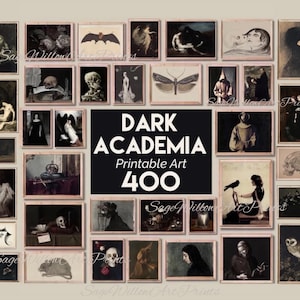 Dark Academia Decor, Mega Bundle Set 400 Drucke, Vintage Moody Goth Dark druckbare Galerie Wandkunst Cottagecore Gemälde, digitaler Download
