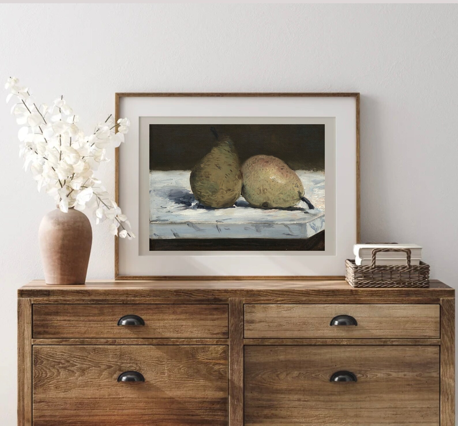 Printable Still Life Pear Oil Painting, Digital Fruit Large Wall Art ...