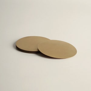 Brass Coaster Set with Leather Base (Set of 4)