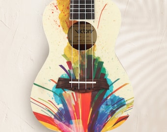 Painted Concert Ukulele 23” Beginner’s Kit (Fountain)