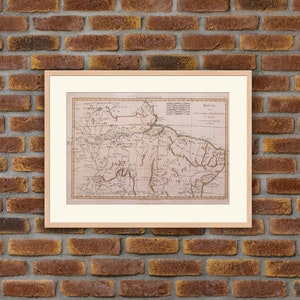 Gravure 1762 - Cartographie - Atlas - Brésil et pays des Amazones (première feuille) - Rigobert BONNE