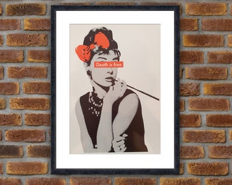 Street Art - DEATH NYC - Audrey Dif O - 2016 Original signed and numbered serigraph (circulation of 100 copies) - 12.6x17.7in - Decoration