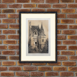 1864 Lithograph - Castles - Ancien Château de Gisy-les-Nobles (Yonne) - V. Petit, Architecture - 13.4x10in - Decoration, Large Prints