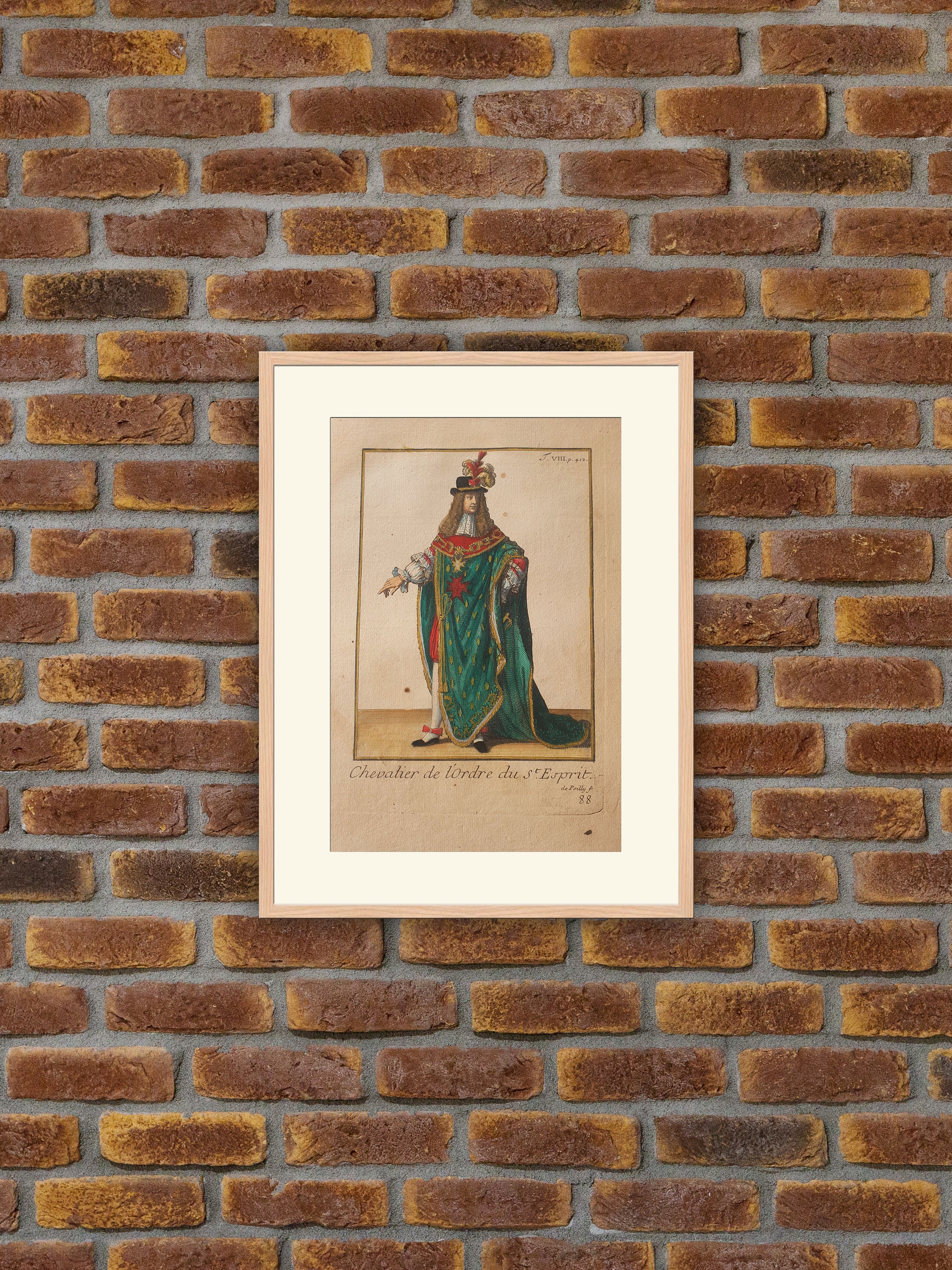 Ordres Militaires - Chevalier de L'ordre Du St Esprit Gravure Couleurs 1714 Hélyot