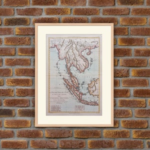 Gravure 1762 - Cartographie - Atlas - Presqu’ile de l’Inde au-delà du Gange... (Bornéo, Sumatra, Cambodge, Laos, Chine) - Rigobert BONNE