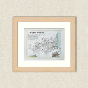 Landkarten - Französisches Departemment - PYRENEES ORIENTALES - 1833 Atlas MONIN - 30,5x25cm - Dekoration, Print