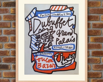 Affiche Festival d&#39;automneAffiche de la rétrospective Jean Dubuffet au Grand Palais, Paris - Lithographie Originale 1973