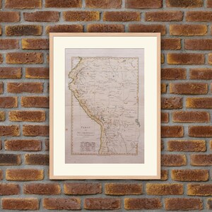 Gravure 1762 - Cartographie - Atlas - Pérou et pays circonvoisins - Rigobert BONNE