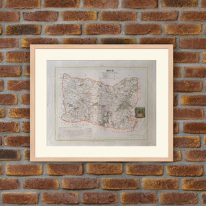 Carte de département français - OISE - Gravure couleurs 1833 Monin