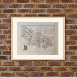 Carte de département français - SOMME - Gravure couleurs 1833 Monin