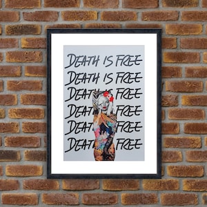 Street Art - DEATH NYC - Tatoo Blond - 2016 Original signed serigraph - 12.6x17.7in - Decoration, Large Prints