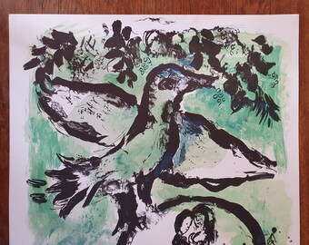 Affiche Galerie Maeght「L'Oiseau Vert」マルク・シャガール