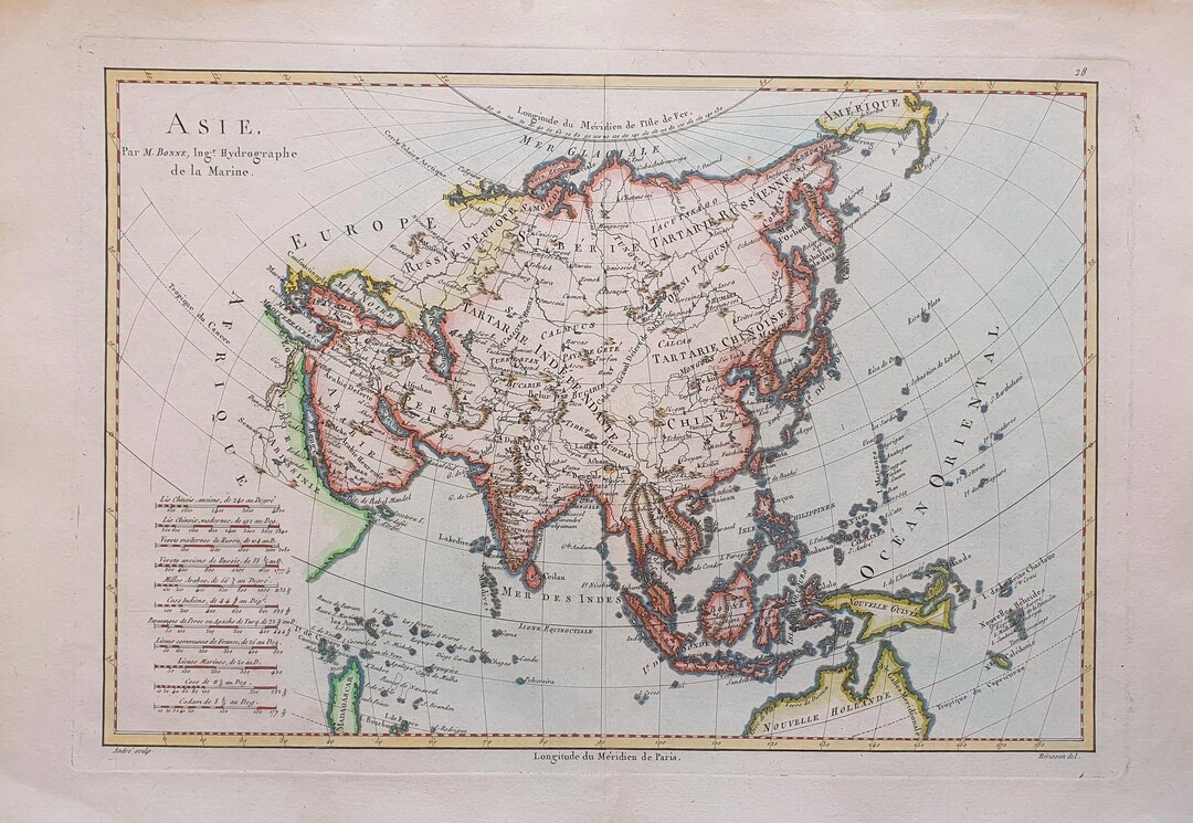1762 Hand-colored Engraving - Maps - Asia (china, Russia, Middle
