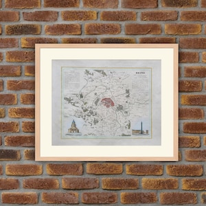 Landkarten - Französische Abteilung - Seine (Paris) - 1833 Atlas MONIN - 12,2x9,8in - Dekoration, Druck