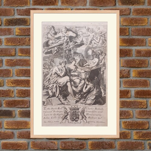 1686 copperplate engraving R. Blome The Gentlemen's Recreation - Painting - 14x9.1in - shops Decoration, Large Prints
