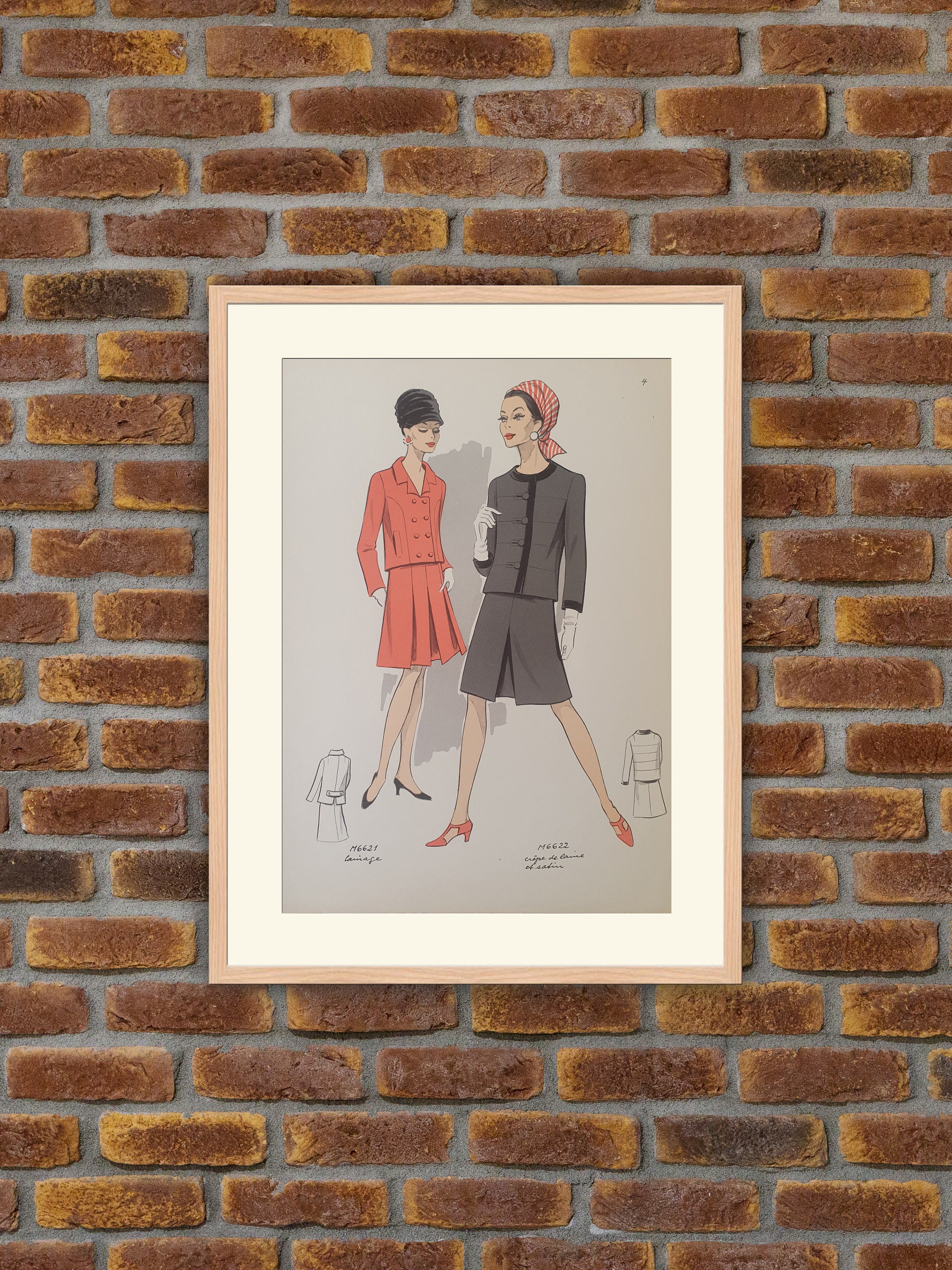 Haute Couture 1968 - Crêpe de Laine et Satin Planche Imprimée Couleurs