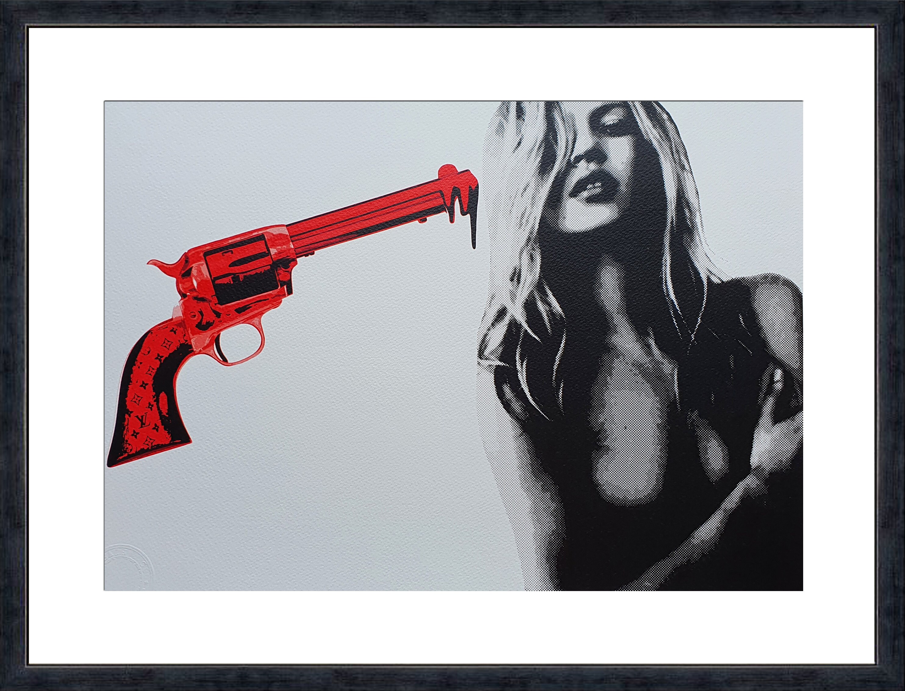 【限定100枚】death nyc ポスター ガン ピストル 拳銃 ルイヴィトン LOUIS VUITTON オレンジホワイト BIOHAZARD SAMURAI EDGE ハイグレードモデル ミリタリー