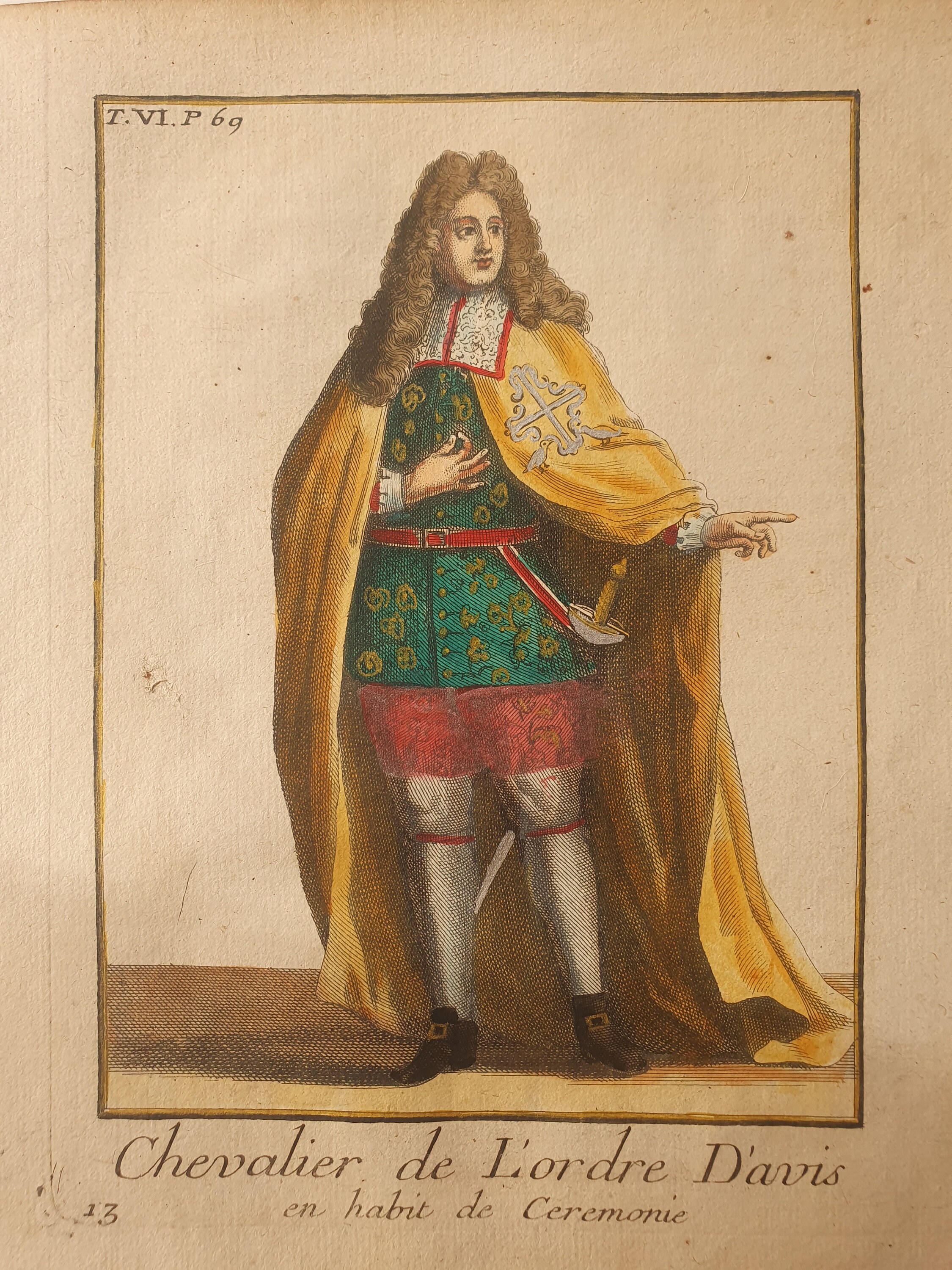 Military Orders Chevalier De Lordre Davis En Habit De Ceremonie Helyot 1714 Colored Engraving 9.4 X 7.1 in Decoration Print Etsy Canada