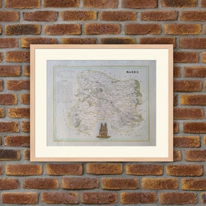 Landkarten - Französische Abteilung - MARNE - 1833 Atlas MONIN - 12,2x9,8in - Dekoration, Druck